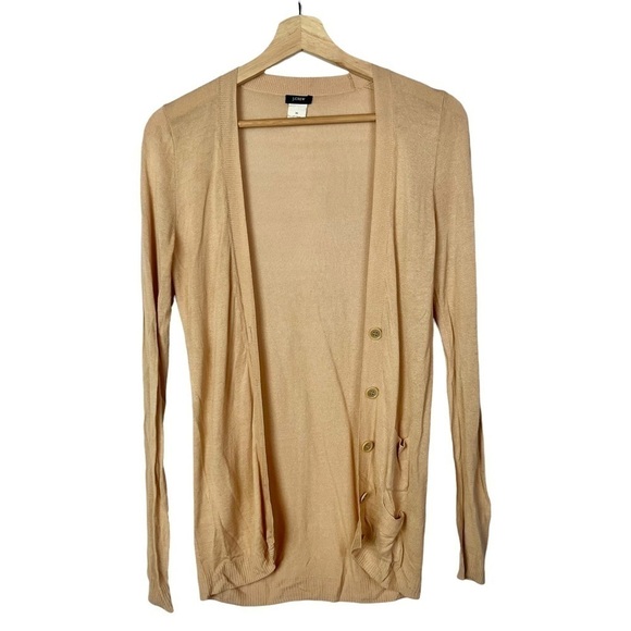 J. Crew Light Brown Button Down Lightweight Cardigan XS - Picture 1 of 3
